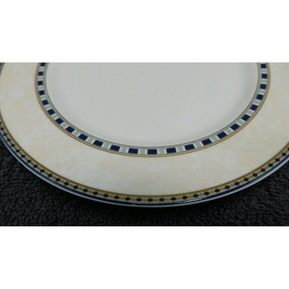 Mikasa Pavilion Bone China Bread & Butter Plate Blue Gold Geometric Border - Picture 2 of 4